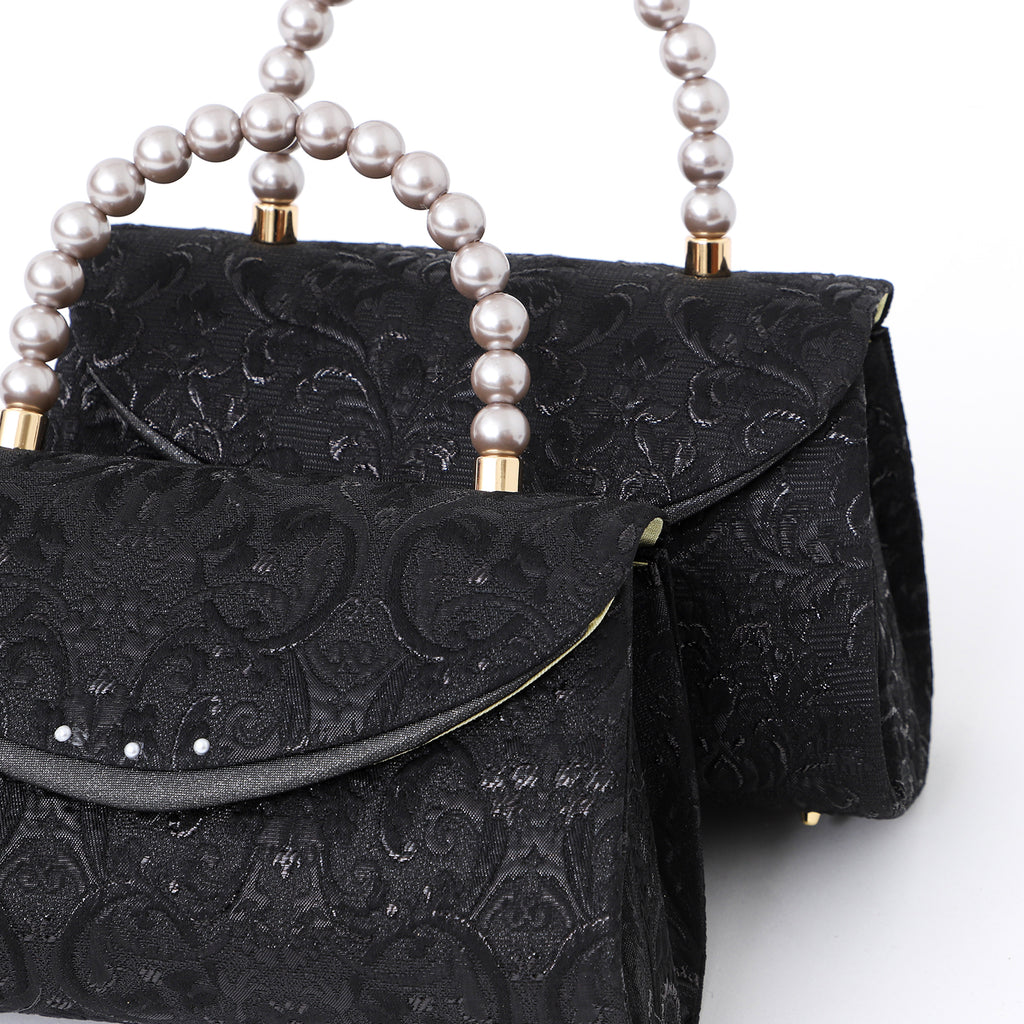 草履バッグ セット 留袖 訪問着 フォーマル 着物 振袖 結婚式 成人式 日本製 浅草謹製 パール手 白黒カブセ 玉入