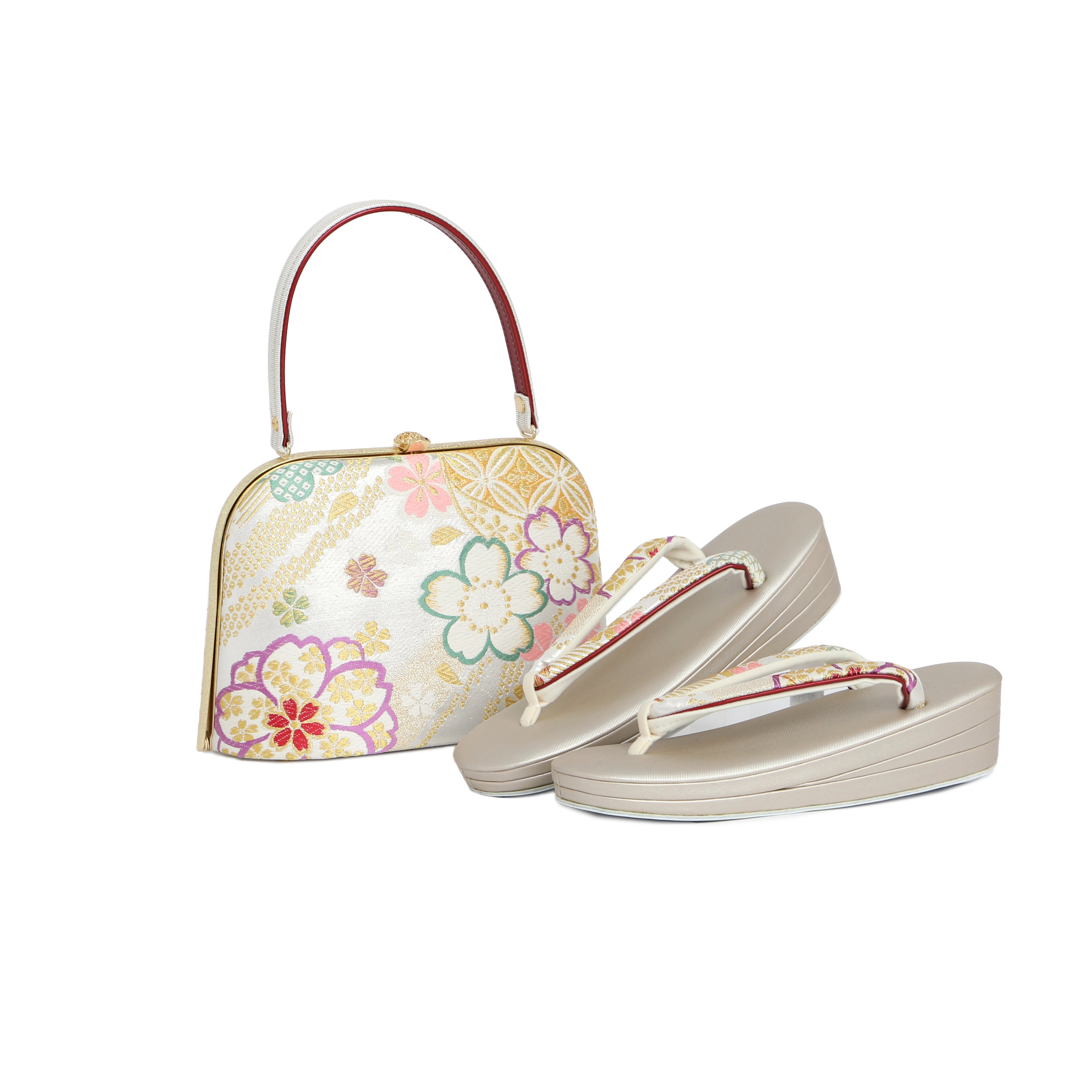 6565 LL バッグセット 正絹 西陣織 帯地 振袖用 25cm 新品